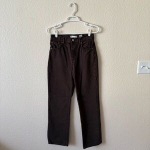 Zara Brown Straight-Leg Jeans Size 4